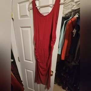red maxi maternity dress